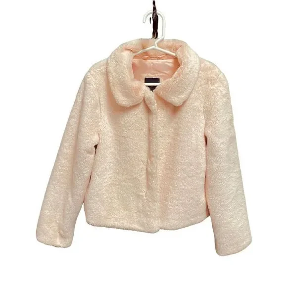 Gap Kids Pink Plush Faux Fur Coat Size Medium NWOT
