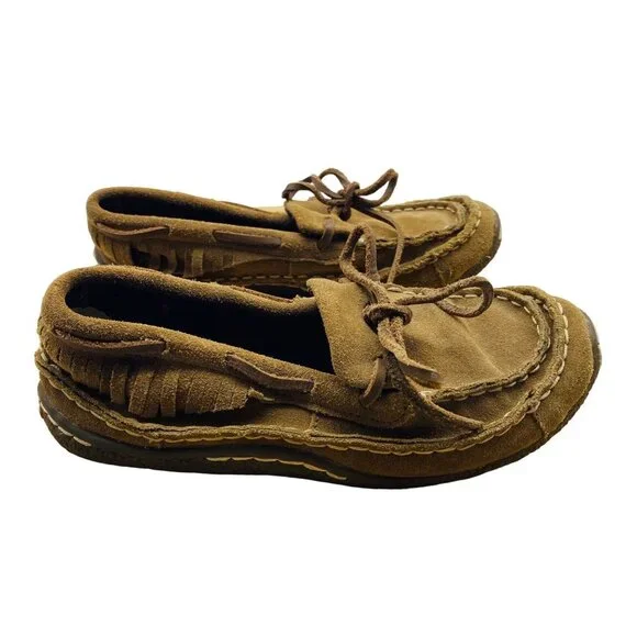 Durango Kid Size 3 Brown Suede Santa Fe Low Rise 1” Moccasins Loafers Shoes