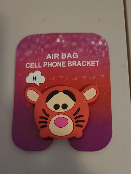 Tiger Cell Phone Air Bag Bracket - Pink Grip Stand