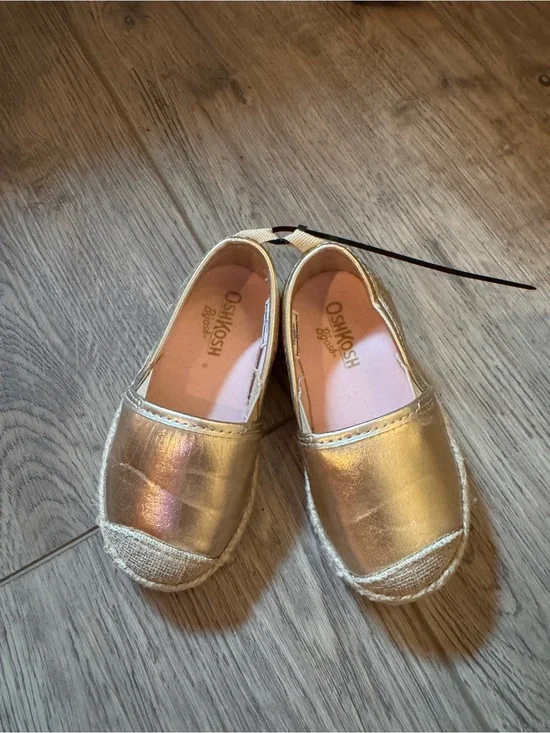 OshKosh B'gosh Gold Metallic Toddler Slip-On Espadrille Shoes