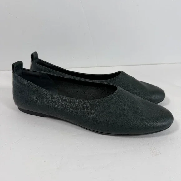 Everlane Day Glove Flats Size 11 Dark Green Leather Ballet Flats Minimalist