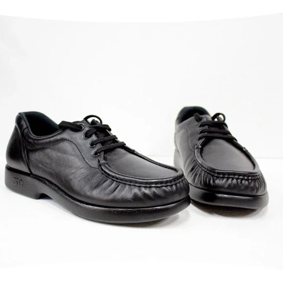 SAS Take Time Moccasin Shoe Women's Size 9.5 Black Leather Casual Comfort