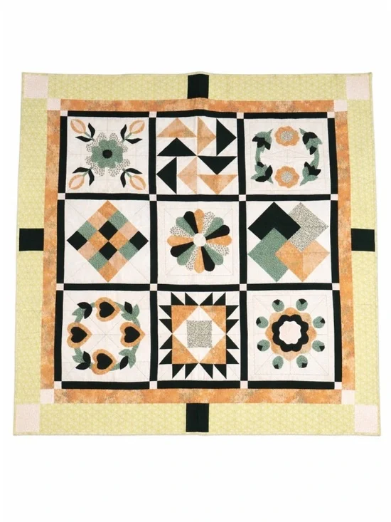 Vintage Quilt Floral and Flowers Blocks 50x50 inches Traditional Cottagecore