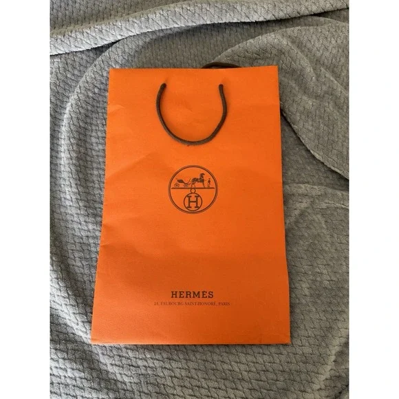Authentic Hermes Orange Paper Gift Bag Medium‎ Size 17