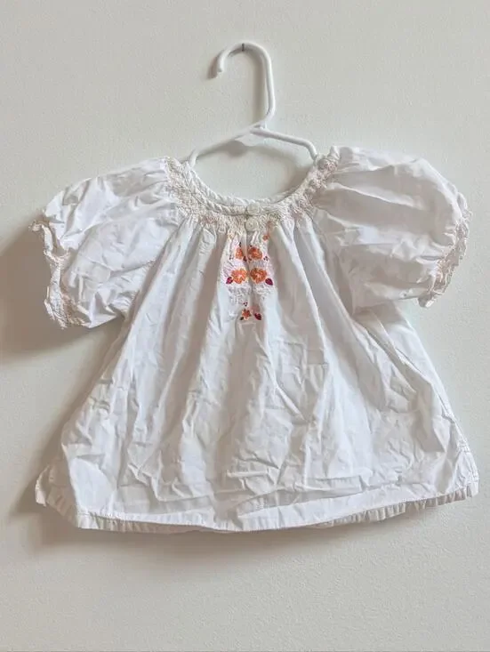 Vtg Y2K Baby Gap Shirt 2T White Embroidered