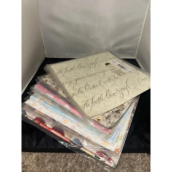 Vintage Hallmark Ambassador Gift Wrap Sheets Lot Wedding Baby Birthday 24pk
