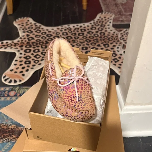 Pink and Tan UGG Moccasin  new in the box