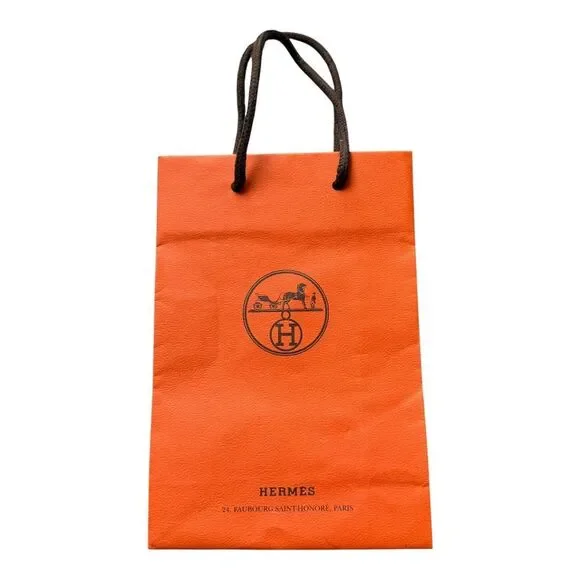 Hermes Orange Luxury Collectible Parisian Branded Shopping Bag Womens 8.5