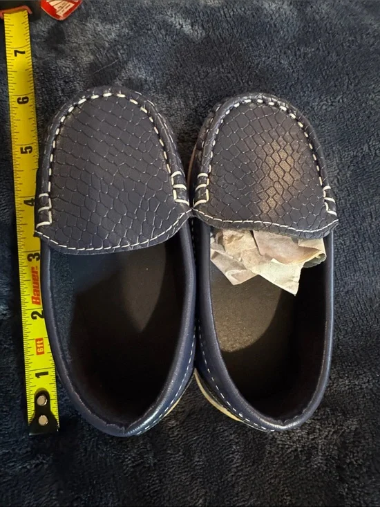 Kids Navy Blue Slip-On Loafers