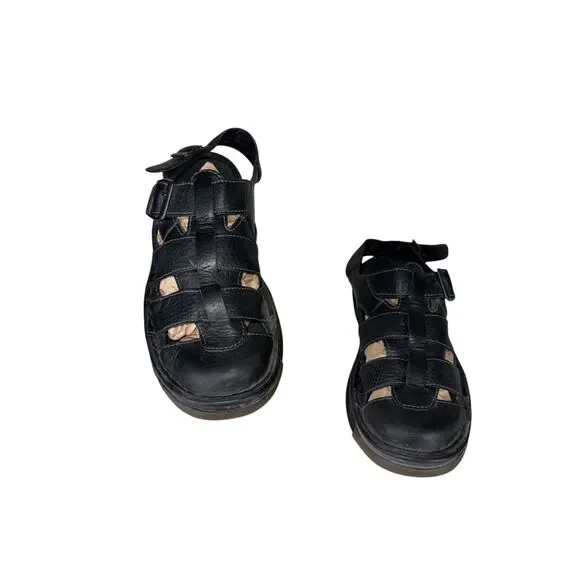 Dr. Martens Nick Fisherman Sandals Mens Size 10 M Black Leather vintage yk2 90's