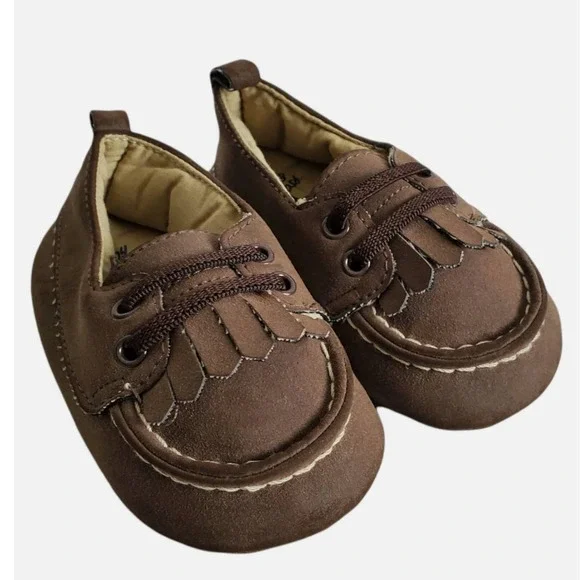 Baby Bgosh Baby Boys Shoes 6-9 Months Moccasin Brown Slipper