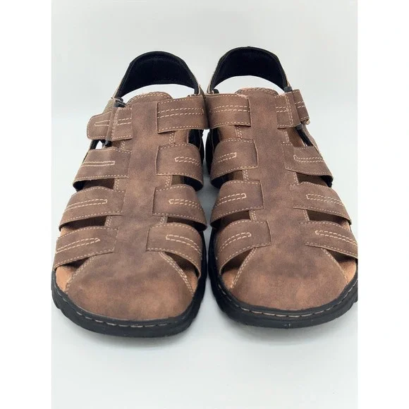 Dr Scholls Fisherman Sandals Mens 11 Brown Memory Foam Comfort Like New