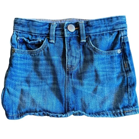 Baby Gap 1969 Girls Mini Jean Denim Skirt Size 2 Years Adjustable Waist