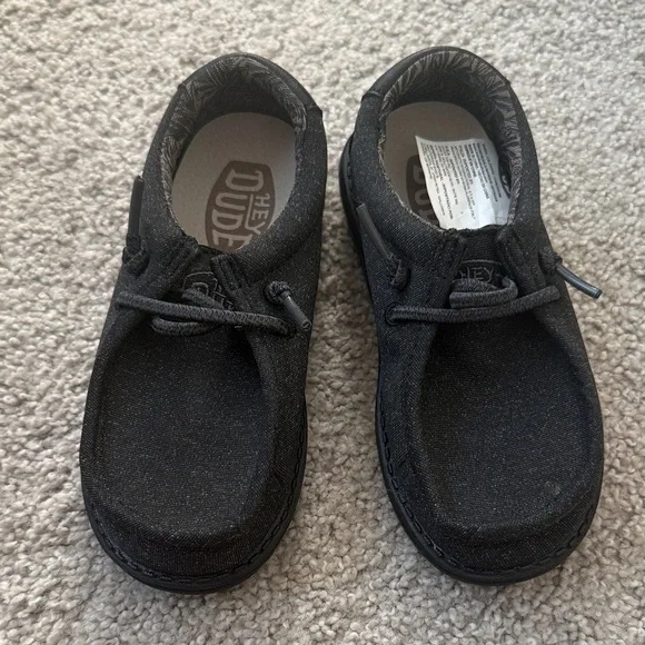 Brand new, never worn Hey Dude Kids Charcoal Moccasins