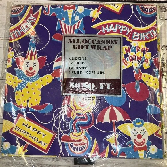Vintage Gift Wrapping Paper Strawberry‎ 6 Design 12 Sheet 50 Sq Ft All Occasion