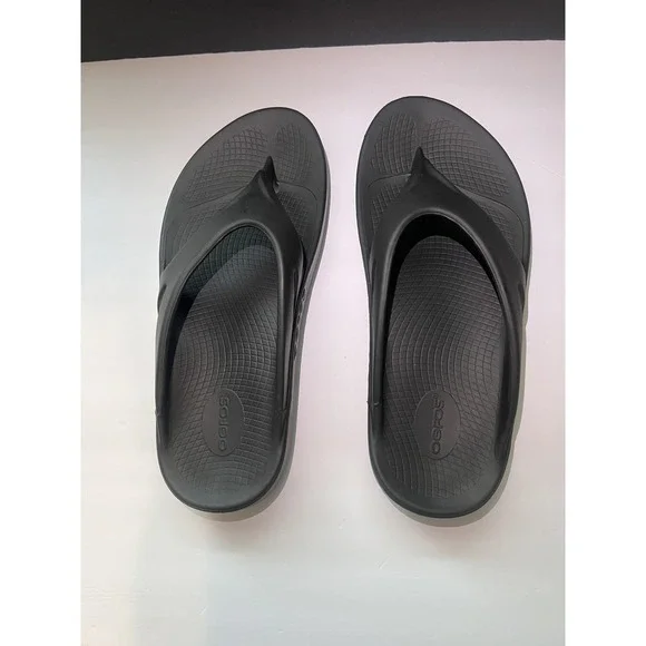 OOFOS Slide Impact Absorption Recovery Sandals, Size M11/W13 - Black EU44