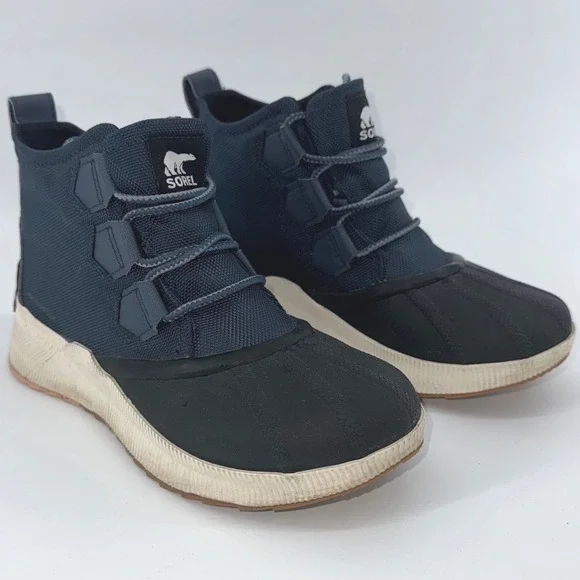 Sorel Out and About Waterproof Boots Blue Youth‎ Size 6.5 US Lace Up