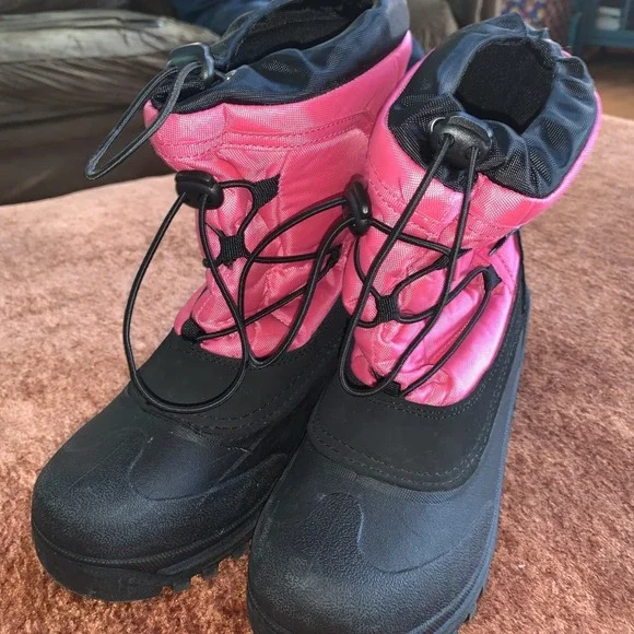 Tamarack‎ Kids Size 4 Pink Black Snow Boots Skiing Hike Snowboard Cold