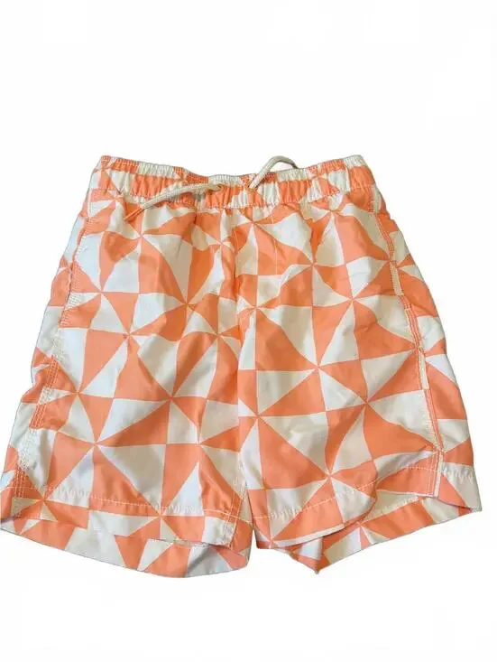 GAP Kids Boys Swim Trunks Size L 10 Peach White Geometric
