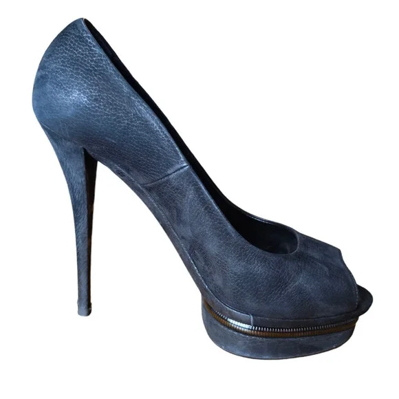 Le Silla suede black pumps platform heels size 9