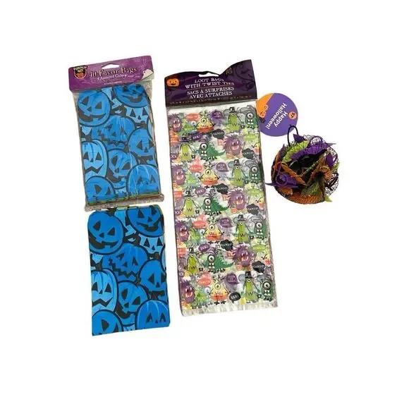 Lot of Halloween Treat Bags Spider Rings Party Favors