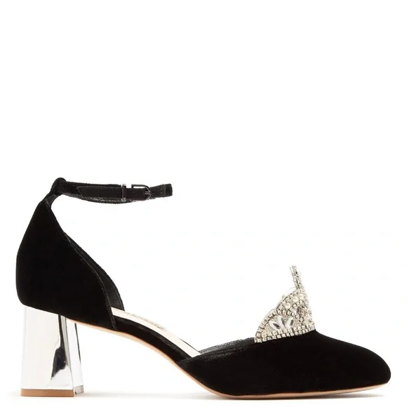 NIB Sophia Webster Black Velvet Tiara Royalty Pump