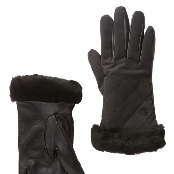 UGG Australia Women's‎ Quilted TECH Leather Gloves