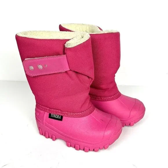 TUNDRA Teddy Baby Toddler Girl’s Pink Snow Winter Boots Canada size 5