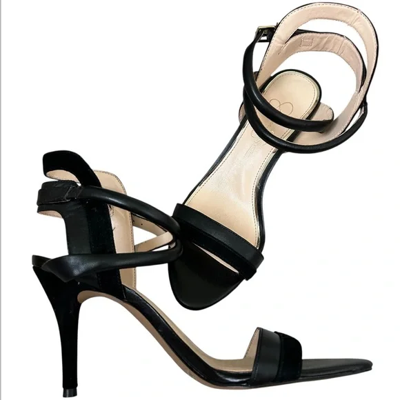 JESSICA SIMPSON Women’s Black Strappy Sandals Vegan Leather & Suede 4