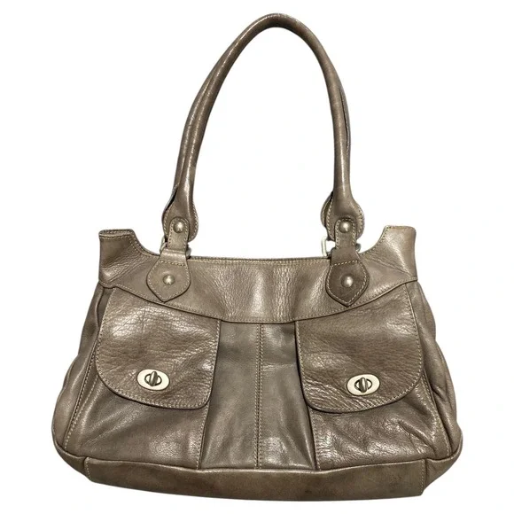 Sundance Leather Shoulder Bag Taupe Hobo Purse Made in Italy‎ Pockets Boho