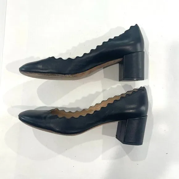 Chloe Lauren Leather Pumps - Size 37 1/2.