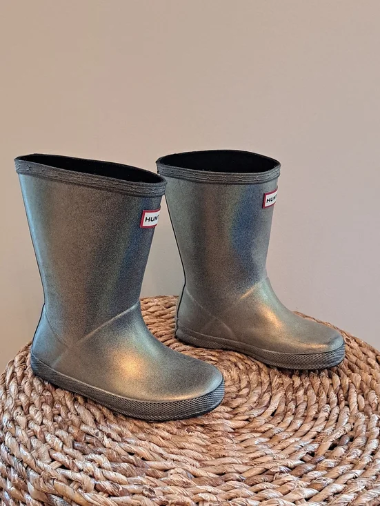 Hunter Toddler Unisex Glitter Metallic Gold Wellie/Rain/Outdoor Boots B10/G11