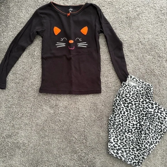 Carters Black Cat Pajama Set