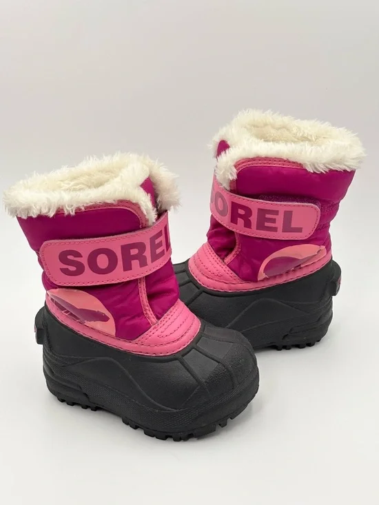 Sorel Commander Toddler Snow Boots Pink Waterproof Fleece Lined Winter Size 5