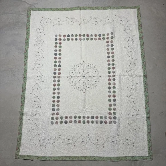 Vintage YO YO Quilt JC Penny Patchwork 67