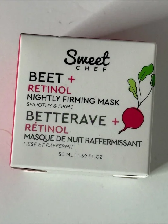 Amazon Sweet Chef Beet + Retinol Nightly Firming Mask — White & Pink Packaging