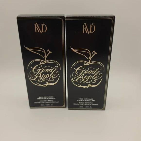 Lot of 2 KVD Beauty Good Apple Serum Foundation Deep 098 Full Coverage 1.01oz