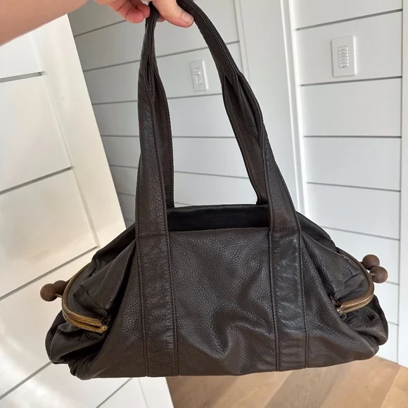 ERVA 🤎 Leather Shoulder Handbag, RARE VINTAGE 2000's HOBO 🇪🇸