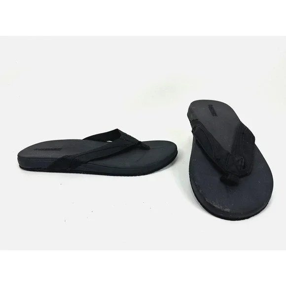 Merence Men's Flip Flops Size 46 US 12-13 Shoes Black Thong