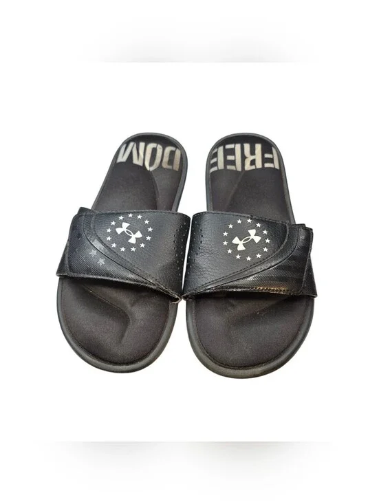 Under Armour Freedom Black Slides Sandals 7 Mens