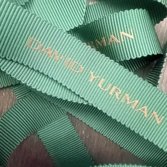 David Yurman Grosgrain Ribbon Green 3/4 In X 62 In Single Side Logo Gift Wrap
