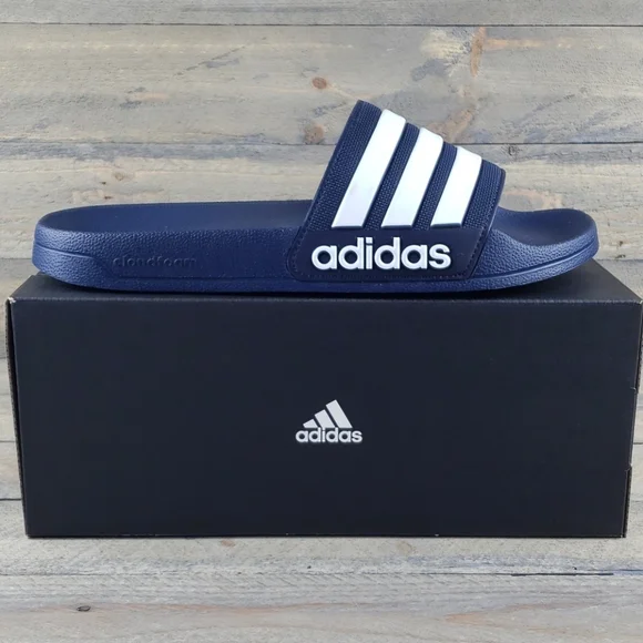 adidas Adilette Cloudfoam Shower Casual Slides Navy White