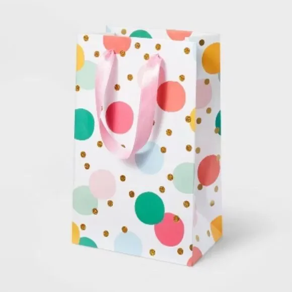 Spritz Colorful Polka Dot Gift Bag NWT