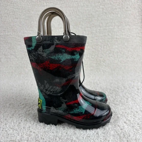 Western‎ Chief Boots Toddler Boys 5 Black Multi Deep Water Light Up Rain Boots