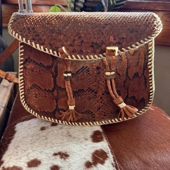 Vintage Handmade Snakeskin‎ Bag