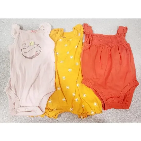Carter's Multi Color Baby Girl Rompers 3 Months