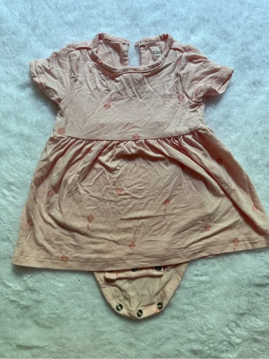 Carter's Light Peach Short Sleeve Onesie Dress