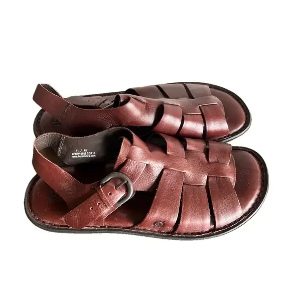 BORN Leather Fisherman Open Toe Men's Sandal Size 11 #857A