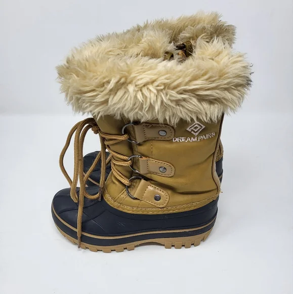 Dream Pairs Girls Size 10 Forester Faux Fur Zip‎ Closure Snow Waterproof Boots