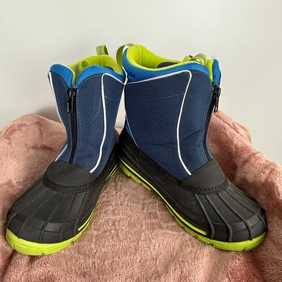 Children's Waterproof Adventure Boots - Navy and‎ Lime